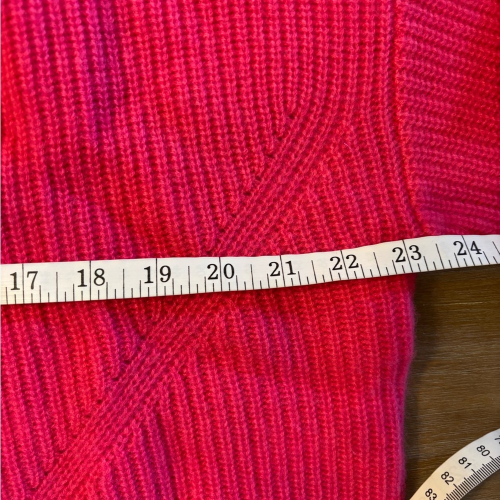 Anthropologie The Enza Ribbed Cashmere Mock Turtleneck Cropped Sweater, Pink, M - Picture 10 of 10